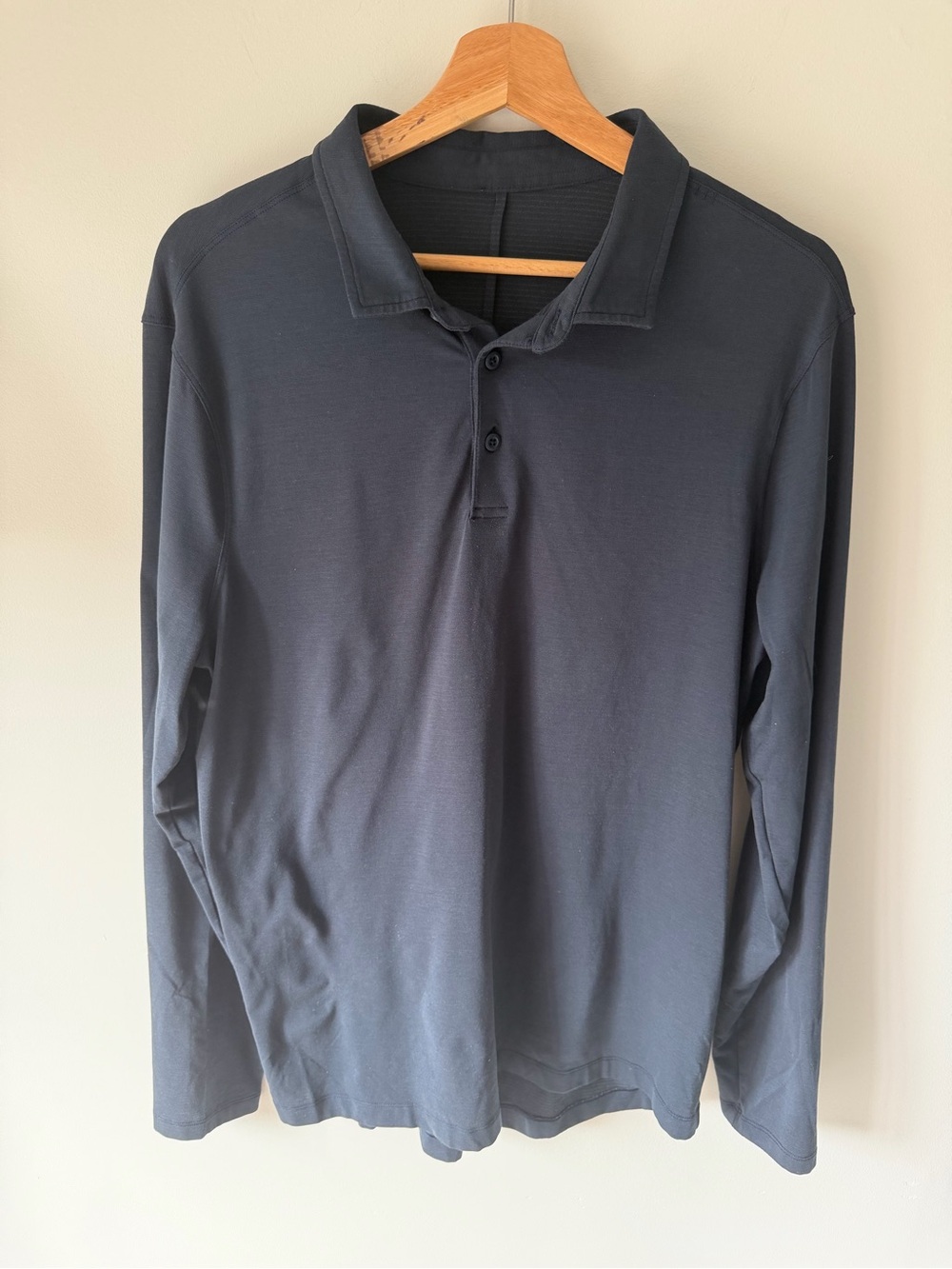 lululemon Men’s Long Sleeve Performance Polo Navy Blue Large